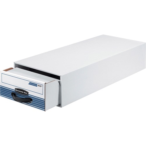 Stor/drawer Steel Plus Storage Box, Check Size, Wire, White/blue, 12/carton