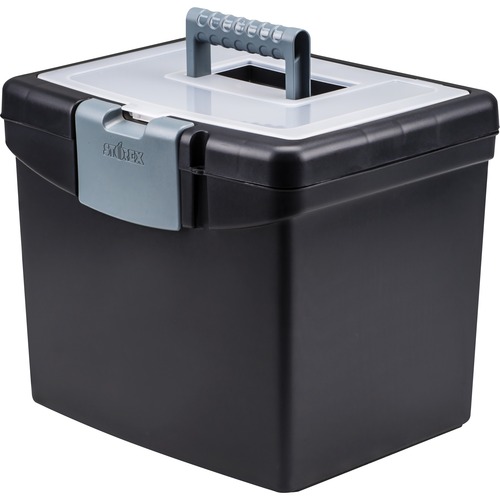 Portable Storage Box, Letter, 11"x14-7/8"x12-1/8", Black