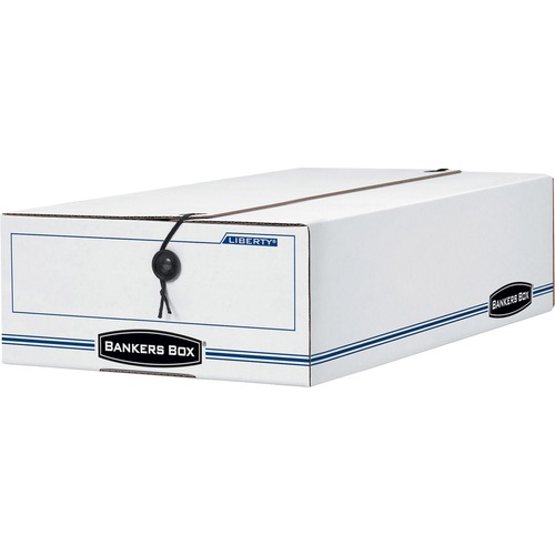 Liberty Basic Storage Box, Check/voucher, 9 X 14 1/4 X 4, White/blue, 12/carton