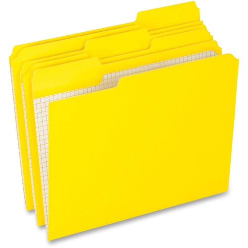 DOUBLE-PLY REINFORCED TOP TAB COLORED FILE FOLDERS, 1/3-CUT TABS, LETTER SIZE, YELLOW, 100/BOX