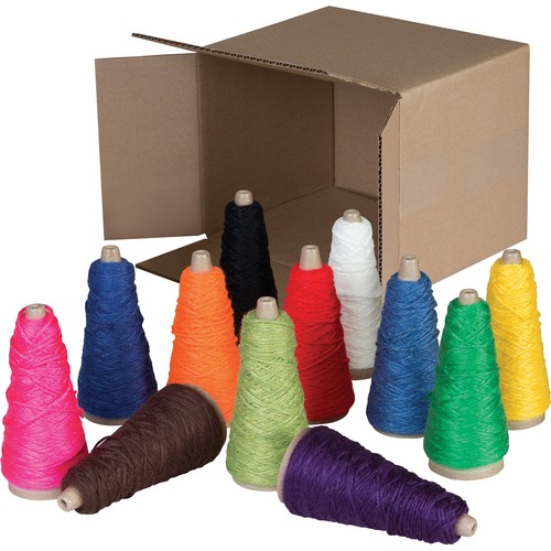 Trait-Tex Double Weight Yarn Cones, 2 Oz, Assorted Colors, 12/box