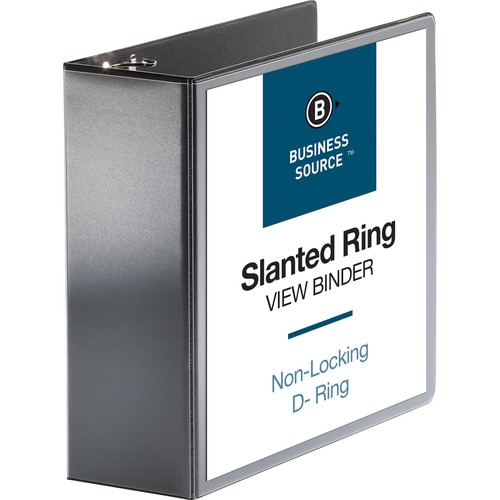 D-Ring View Binder, 4" Capacity, 11x8-1/2", Black