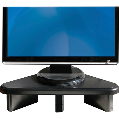 Corner Monitor Stand, Adj, 19-1/2"x11-1/2", Black