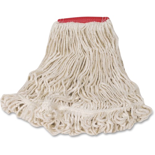 Rubbermaid Commercial Products  Wet Mop, Cotton/Synthetic Blend, 5", Large, 6/CT, White