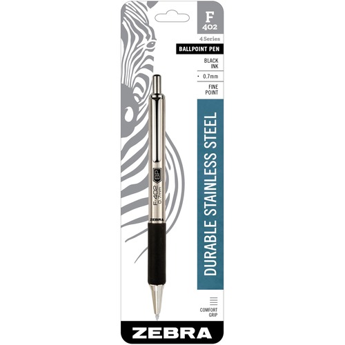 Ballpoint Pen,Retract.,0.7mm,1/PK,Black Ink,Stainless Steel