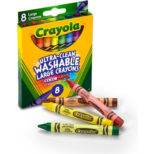 Ultra-Clean Washable Crayons, Large, 8 Colors/box