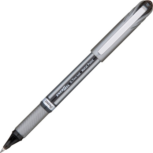 Energel Nv Liquid Gel Pen, .7mm, Gray Barrel, Black Ink, Dozen