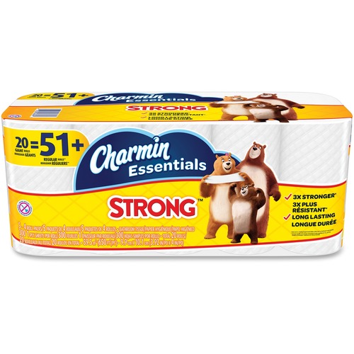 Essentials Strong Bathroom Tissue, 1-Ply, 4 X 3.92, 300/roll, 20 Roll/pack