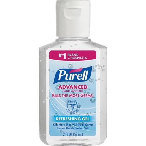 Advanced Refreshing Gel Hand Sanitizer, Clean Scent, 2 oz, Flip-Cap Bottle, 24/Carton