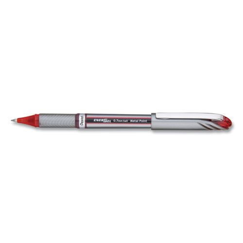 Energel Nv Liquid Gel Pen, .7mm, Red Barrel, Red Ink, Dozen