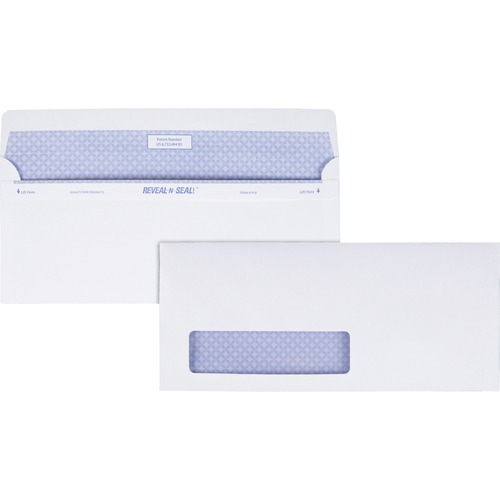 Reveal N Seal Window Envelope, #10, 4 1/8 X 9 1/2, White, 500/box