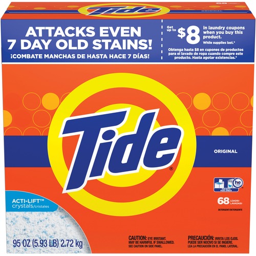 Procter & Gamble Commercial  Tide Powder Laundry Detergent, HE, 95 oz, 3BX/CT, Original