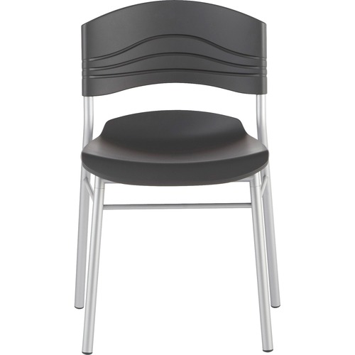 Cafeworks Chair, Blow Molded Polyethylene, Graphite/silver, 2/carton