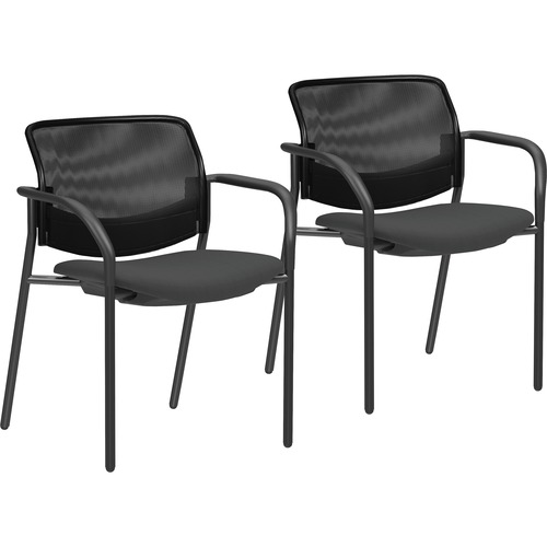 Lorell  Guest Chair, Mesh Back, 26-1/2"x27-1/2"x40", 2/CT, Black
