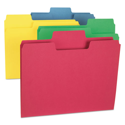 SUPERTAB COLORED FILE FOLDERS, 1/3 TAB, LETTER, ASSORTED COLORS, 24/PK