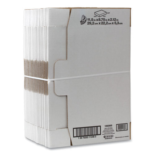 Self-Locking Shipping Boxes, 11 1/2l X 8 3/4w X 2 1/8h, White, 25/pack