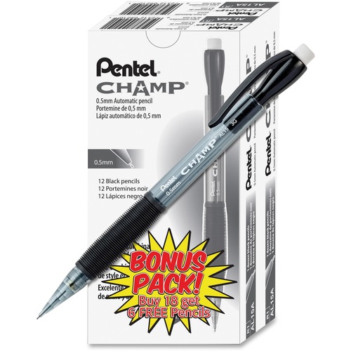 Champ Mechanical Pencil, 0.5 Mm,translucent Black Barrel, 24/pack