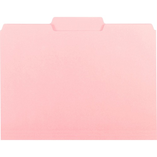 Interior File Folders, 1/3 Cut Top Tab, Letter, Pink, 100/box