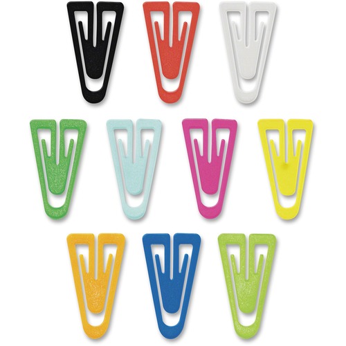 PLASTIC PAPER CLIPS, LARGE (NO. 6), ASSORTED COLORS, 200/BOX