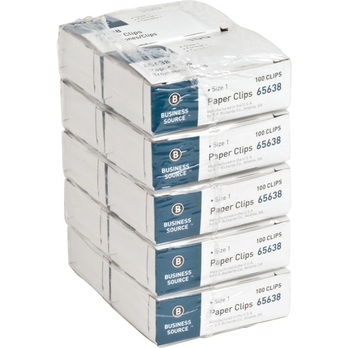 Paper Clips,Size 1,Regular,.033 Wire Gauge,1000/PK,Silver