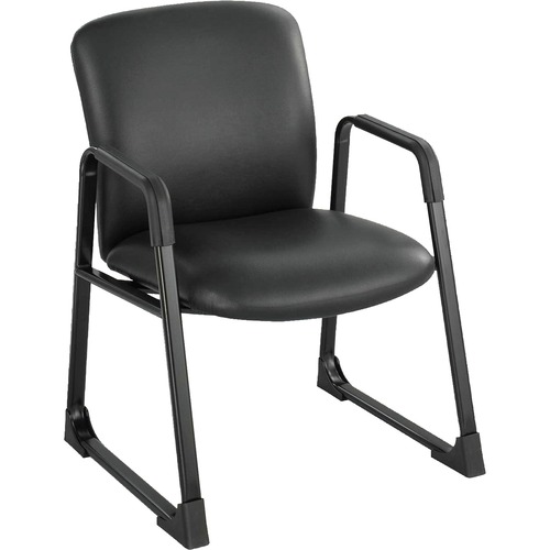 UBER BIG AND TALL SERIES GUEST CHAIR, SUPPORTS UP TO 500 LBS., BLACK SEAT/BLACK BACK, BLACK BASE