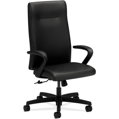 IGNITION SERIES EXECUTIVE HIGH-BACK CHAIR, SUPPORTS UP TO 300 LBS., BLACK SEAT/BLACK BACK, BLACK BASE