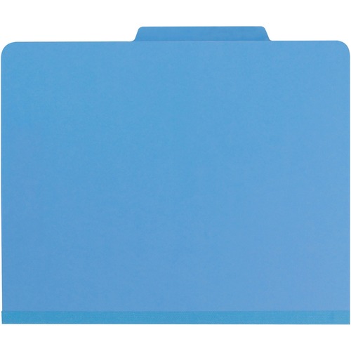 Top Tab Classification Folder, Two Dividers, Six-Sections, Letter, Blue, 10/box