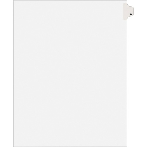 Avery-Style Legal Exhibit Side Tab Dividers, 1-Tab, Title A, Ltr, White, 25/pk