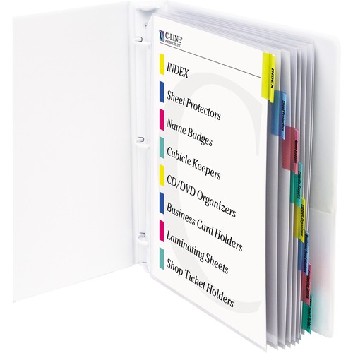 Top Load Sheet Protector, 8 Tab, 8-1/2"x11", Assorted Colors