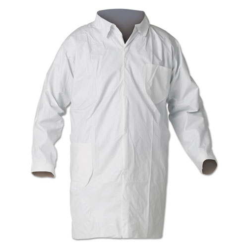 A40 Liquid And Particle Protection Lab Coats, Medium, White, 30/carton