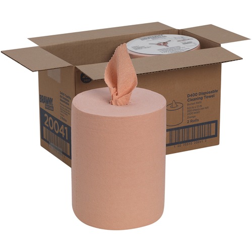 All-Purpose Medium-Duty Wiper Refill, 10 X 13, Orange, 200/roll, 2 Rolls/carton