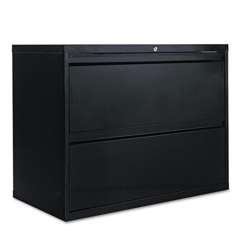 TWO-DRAWER LATERAL FILE CABINET, 36W X 18D X 28 3/8H, BLACK