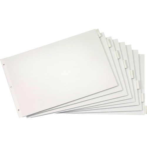 PAPER INSERTABLE DIVIDERS, 8-TAB, 11 X 17, WHITE, 1 SET
