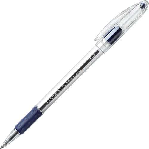 R.s.v.p. Stick Ballpoint Pen, .7mm, Trans Barrel, Blue Ink, Dozen