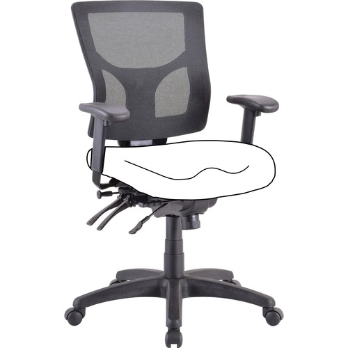 Chair Frame, Mid-Back, 26-3/4"x26"x35-7/8"-39-3/8", Black