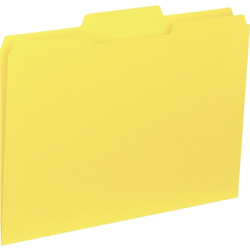 File Folder, Interior, Ltr, 1/3" Cut, 100/BX, Yellow
