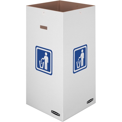 Waste/Recycling Bins, 50Gal, 10/CT, White