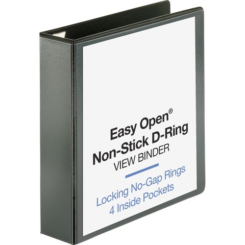 View Binder, Locking D-Ring, 2" Capacity, Letter, Black