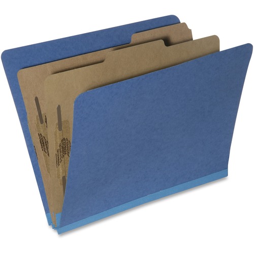 7530015567914, TOP TAB CLASSIFICATION FOLDER, LTR, 6-SECTION, DARK BLUE, 10/PACK