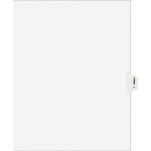 Avery-Style Preprinted Legal Side Tab Divider, Exhibit Z, Letter, White, 25/pack