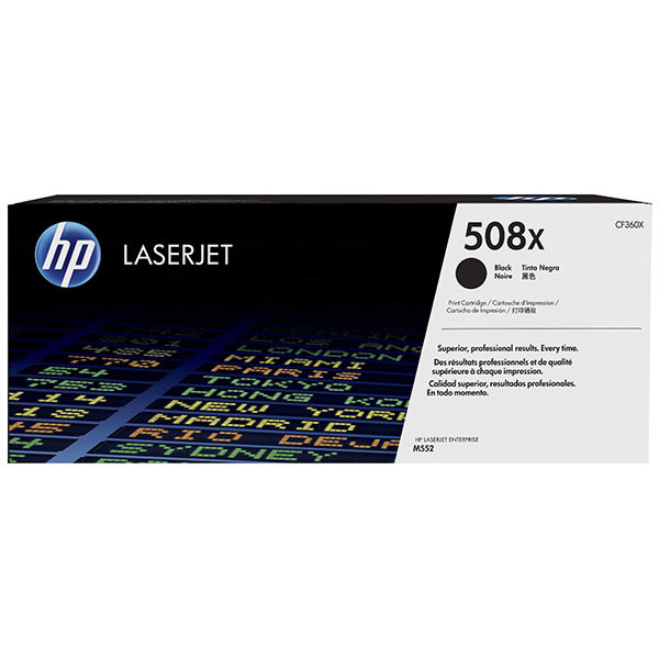 Hewlett-Packard  Toner Cartridge, HP 508X, 12,500 Page Yield, BK