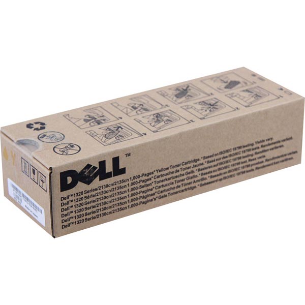 Dell 1320c 1320cn 2130cn 2135cn Yellow Toner Cartridge (OEM# 310-9063 330-1418) (1000 Yield)