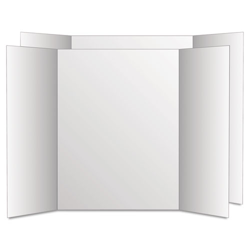 Too Cool Tri-Fold Poster Board, 28 X 40, White/white, 12/carton