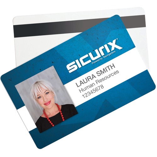 Sicurix Blank Id Card, 2 1/8 X 3 3/8, White, 100/pack