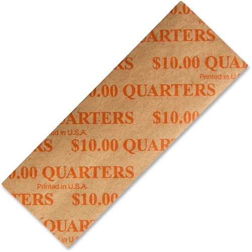 Tubular Coin Wrappers, Quarters, $10, Pop-Open Wrappers, 1000/pack