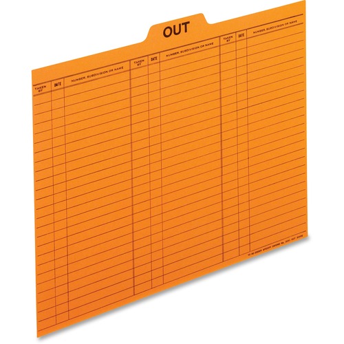Out/substitution Guides, 1/5 Top Tab, 11 Pt Stock, Letter, Salmon, 100/box
