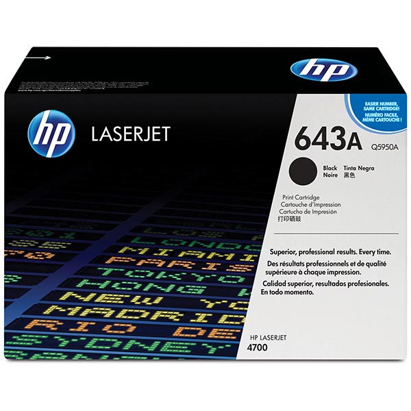 Hewlett-Packard  Print Cartridge, f/ HP 643A, 11000 Page Yield, Black