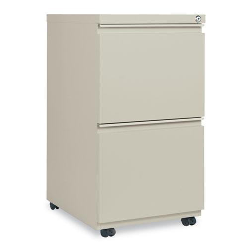 Two-Drawer Metal Pedestal File With Full-Length Pull, 14 7/8w X 19 1/8d, Putty