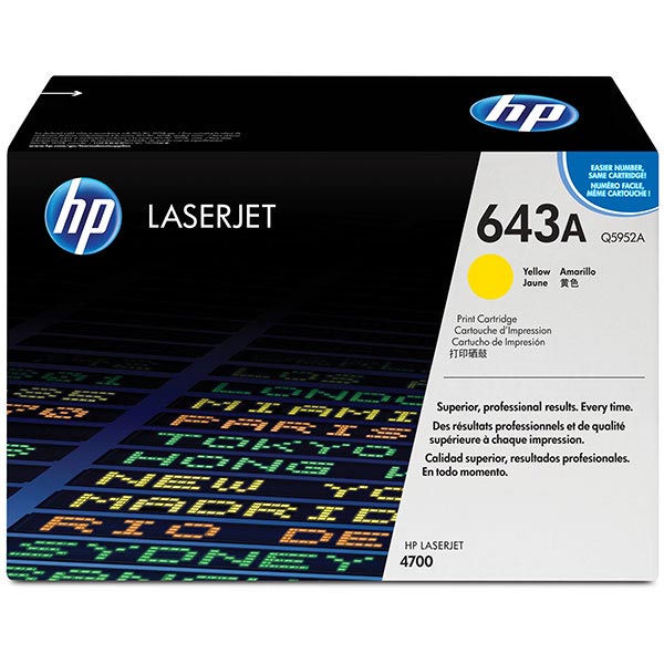 Hewlett-Packard  Print Cartridge, f/ HP 643A, 10000 Page Yield, Yellow