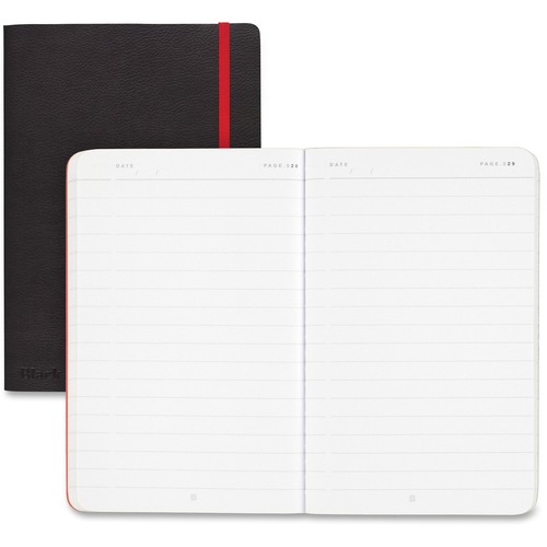 BLACK SOFT COVER NOTEBOOK, WIDE/LEGAL RULE, BLACK COVER, 8.25 X 5.75, 71 SHEETS